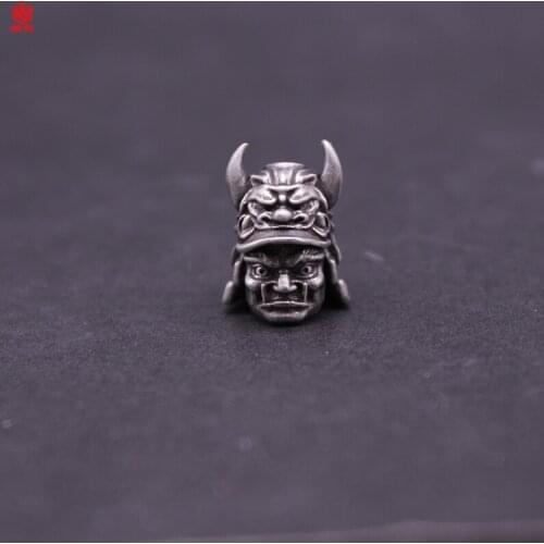 1PC Ox Horn Warrior Retro White Copper EDC Paracord Beads Lanyard Pendants Knife Beads Umbrella Rope Cord Beads Pendants