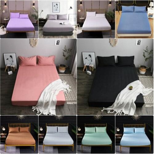 Solid Color summer sleeping mat Waterproof mite mite Mattress Solid Mount Sheet Elastic for Women Adult Children 6 inch zipper