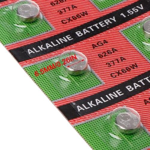 10PCS Watch Coin Battery AG4 377A 377 LR626 SR626SW SR66 LR66 Button Cell Batteries Toys Remote Camera 203B