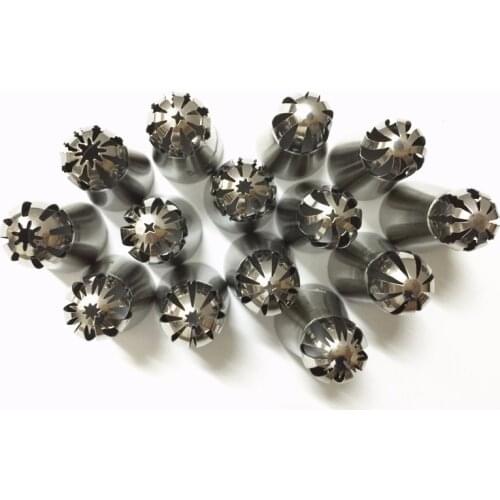 14PCS Russian Spherical Ball Stainless Steel Icing Piping Nozzle Pastry Tips Fondant Cupcake Baking Tip Tool Sphere Shape Cream
