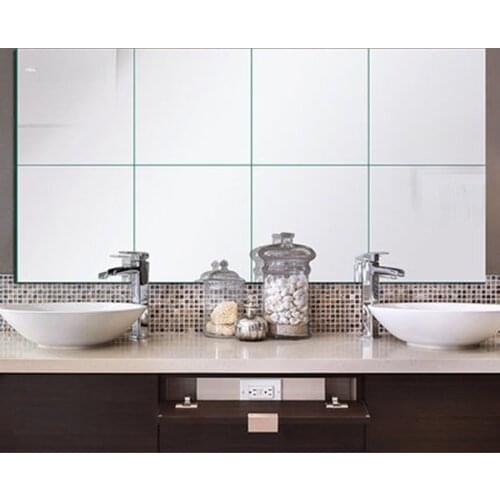 9Pcs/set 14.8x14.8cm 3D Square Mirror Tile Wall Stickers Decal Home Room Decoration DIY For Living Room Porch