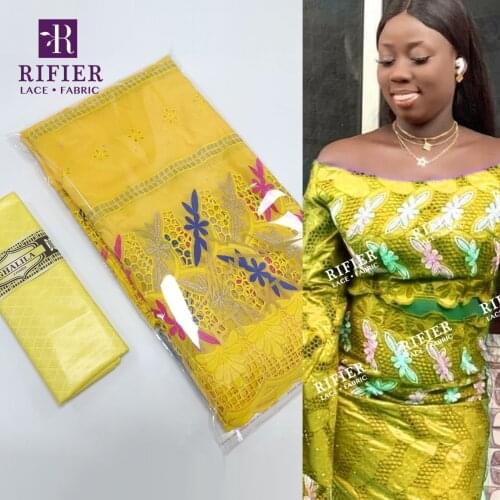 African Fabric Embroidery 100% Cotton Dry Lace With Bazin Riche Broder Ankara Women Dresses Swiss Voile Lace In Switzerland
