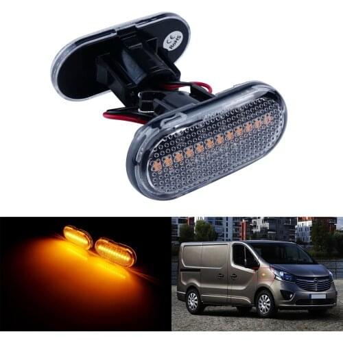 ANGRONG Clear lens LED Side Marker Signal Light For Nissan Primastar Dacia Dokker Duster