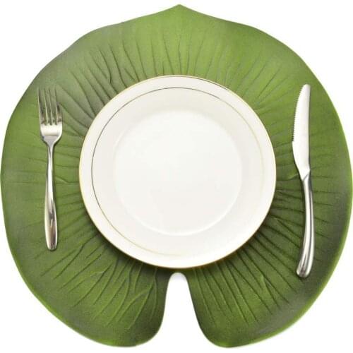 Artificial Lotus Leaf Kitchen Placemat Insulation Mat Bowl Anti-Slip Table Decor