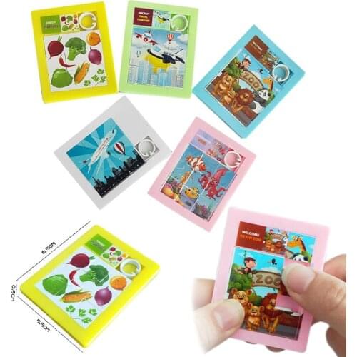 6pcs Twelve Plaid Classic Slide Puzzle Game Digital and Animals Pattern Educational Jigsaw Puzzles Toys For Children Gifts