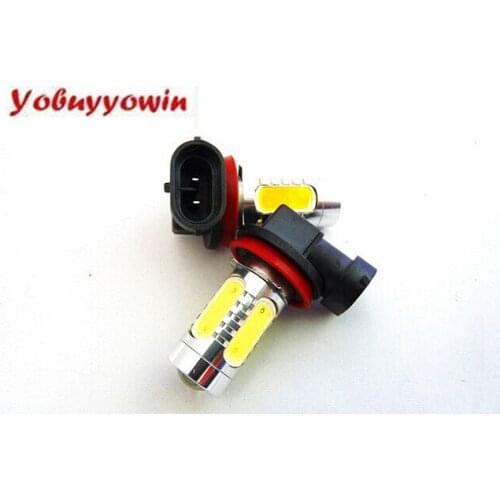 Classic Style!!!2pcs 5 COB LED H11 H8 Bulb Fog Light Parking Non-polar Lamp PGJ192 7.5W H210 Daytime Driving Lamp DRL DC 12V-24V