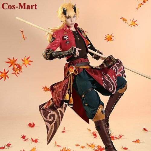 Hot Game Genshin Impact Thoma Cosplay Costume High Quality Fashion Battle Uniforms Male Activity Party Role Play Clothing S-XL