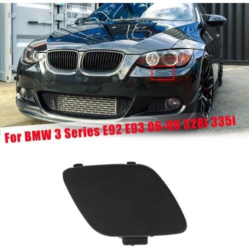 Car Front Bumper Tow Hook Cover for BMW 3 Series E92 E93 2006-2009 328i 328xi 335i 335xi Black Tow Hook Hole Cap 51117187956