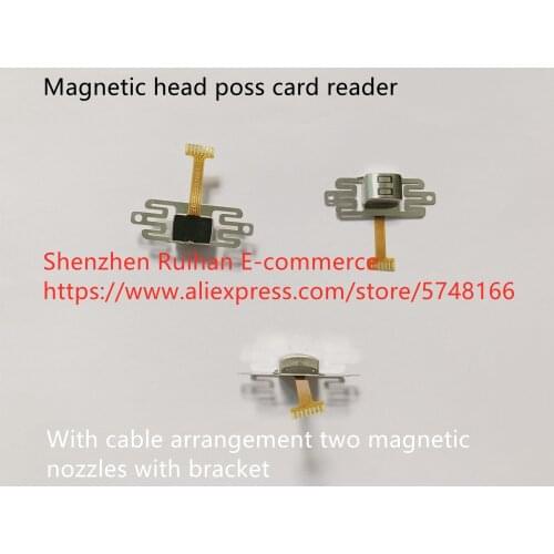 Original new 100% magnetic head poss card reader with cable arrangement two magnetic nozzles with bracket sensor switch