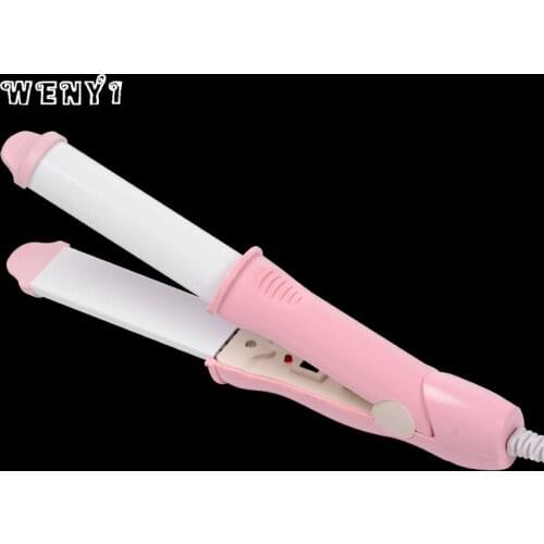 220V Hair Mini Straightening Irons Hairs Flat Iron Curling With EU Plug Adapter Salon Styling Tools Straightener