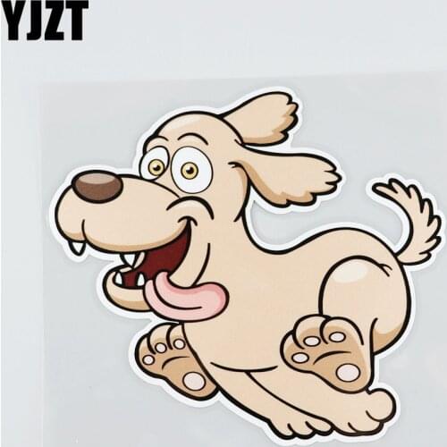 YJZT 14.4CMX13CM Animals Lovely The Dog Car Sticker Decal 13B-0119