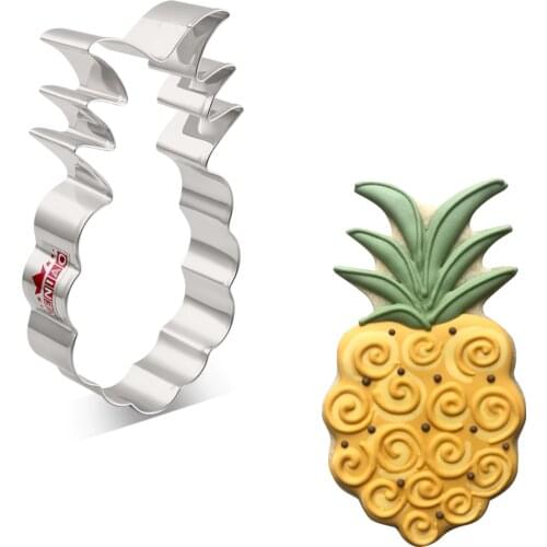 KENIAO Tropical Pineapple Cookie Cutter for Summer - 7.2 x 12.7 cm - Fondant/Biscuit/Bread Cutter for Kids - Stainless Steel