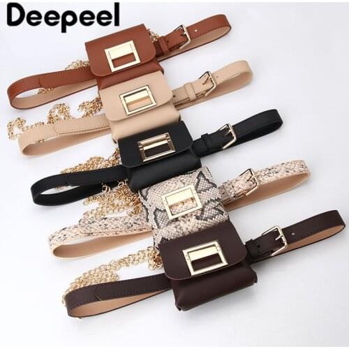 Deepeel 1pc 2.4*105cm Ladies Waist Bag Chain Cummerbunds Fashion Decorative Female Corset Belts Luxury Womens Accessories Belt