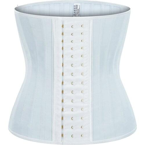 25 Steel-bone Gold-breasted Rubber Abdomen Belt New Pure White Smooth Latex Sports Plastic Belt Waistband Shaping Abdomen Thin