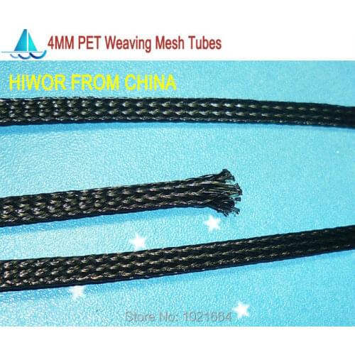 20meters/lot 4MM PET Weaving Mesh Tubes Network Tube Insulation Sleeving