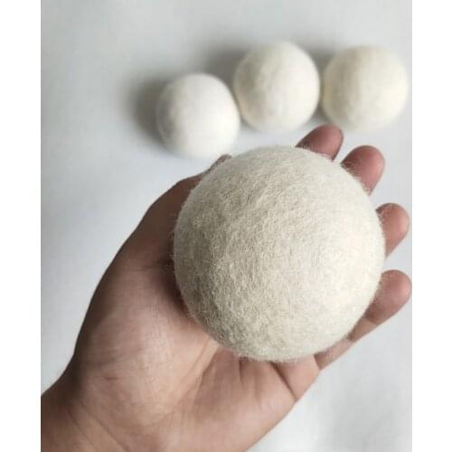 3 Pcs Wool Dryer Balls Natural Fabric Virgin Reusable Softener Laundry 7cm Dry Kit Ball Home Washing Balls Wool Dryer Balls