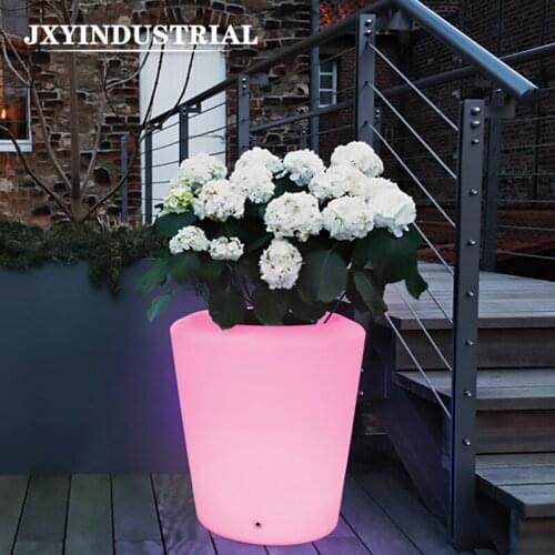 LED Light Up Flower Pots 16 Colors USB Chargeable Remote Control Glow Flower-Pot Tree Vase Waterproof Furniture pots
