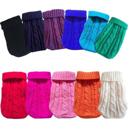 10PC/Lot Warm Dog Sweaters Winter Pet Clothes for Small Dogs Coats Chihuahua Jacket Outfits Puppy Clothes