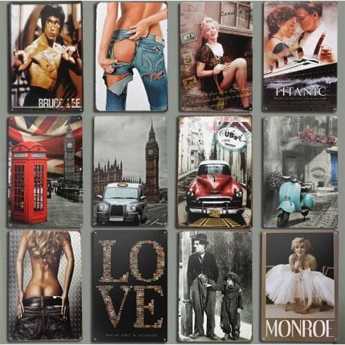 Comedian Actor Actress Movie Star Poster Vintage Metal Tin Sign Man Cave Room Decor Bar Garage Wall Plaques Painting Decoration