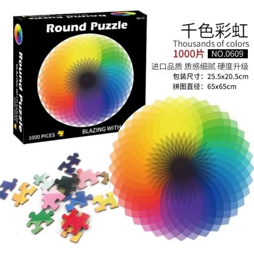 Adult 1000 pieces rainbow Earth Star Space circle 3D educational cartoon plane custom puzzle toy