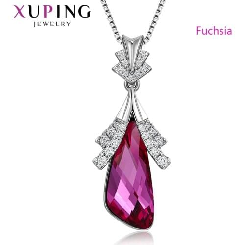 Xuping Jewelry Fashion Rhoudium Plated Necklace with Specially Designed High Quality Crystals for Girls Birthday Gifts 40341