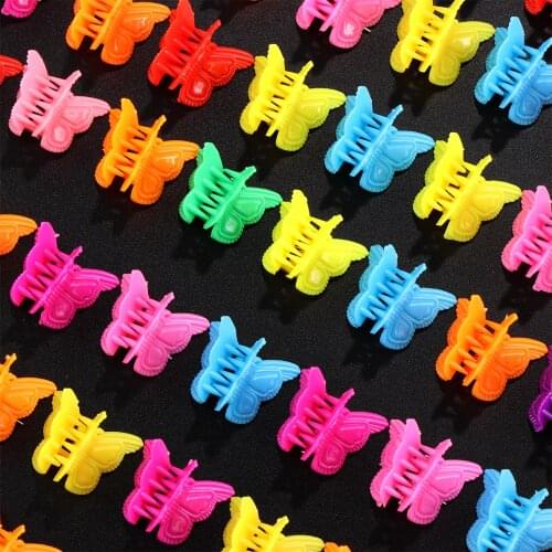 20Pcs/Pack Mixed Color Mini Butterfly Hair Claw Clips Fashion Cute Women Girls Barrettes Mini Jaw Clip Hairpin Hair Accessories
