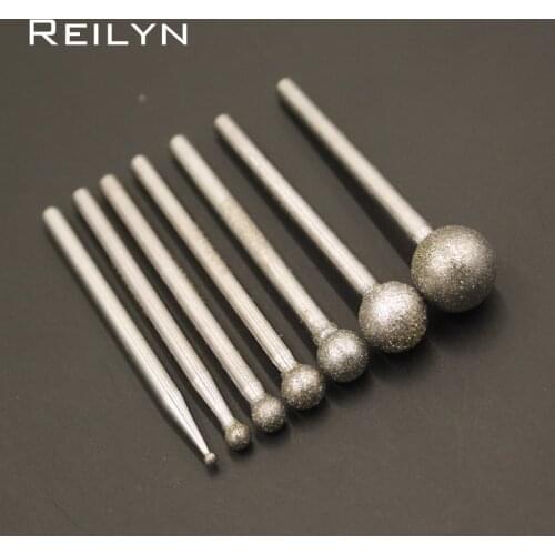10pcs 150# high quality Shank 3mm Emery Grinding Point Ball Sanding Bits Point 1mm-10mm Durable Grinding Needle diamond burr