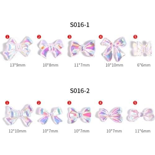 30pcs 3D Resin Bow Nail Decoration Butterfly Bowknot Nails Charms Art Designs