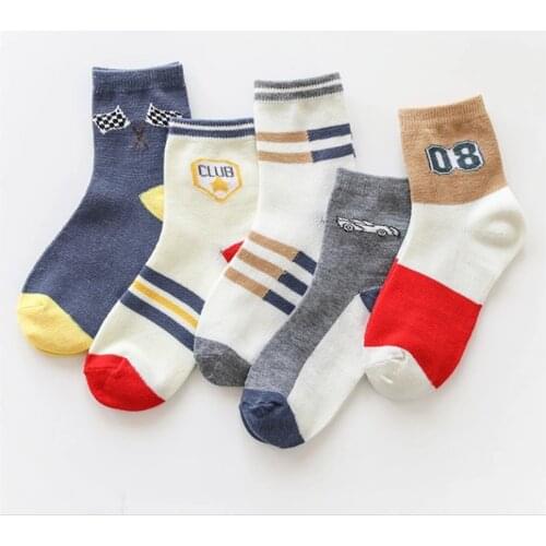5Pairs/lot Kids Socks Cute Children Socks For Girls Boys Soft Socks 2-10 Years