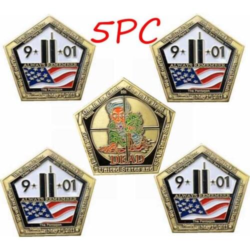 5pc US Navy Seal Team 6th Commando Commemorative Coin Counter-terrorism Special Forces 911 Pentagon Coins Collectibles Military