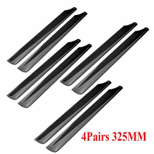 8Pcs Thunder Tiger 325mm Carbon Fiber Main Rotor Blade For Align 450 Helicopter