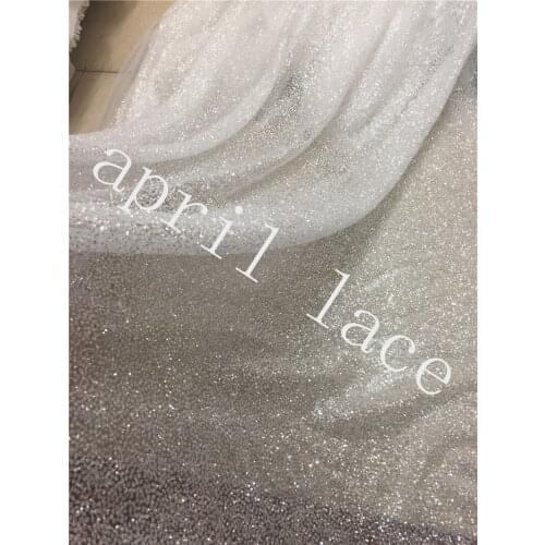 A01 # 5yards Crystal color dobby dot sexy design glued glitter net tulle mesh sugar lace for wedding/party/lady dress