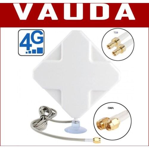 White 4G 35dBi External Antenna Signal Amplier Booster 2M Cable TS9 CRC9 SMA Connector