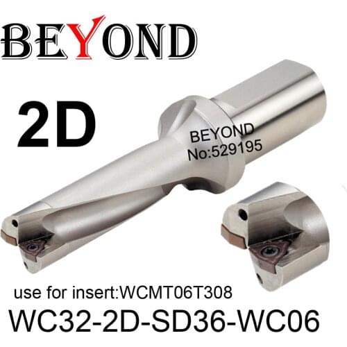 BEYOND WC 2D 36mm 36.5mm WC32-2D-SD36-WC06 SD36.5 U Drilling Drill Bit Carbide Inserts WCMT WCMT06T308 Indexable Lathe CNC Tools