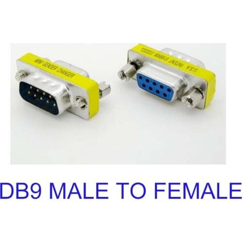 DB9 rs232 9 Pin male to Female Mini Gender Changer Convertor Adapter Connector new