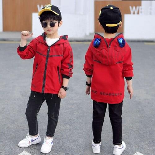 Jackets for Children Baby Cartoon Clothes Autumn Cartoon Hooded Coat Windproof & Waterproof Tops Childrens Autumn Jacket