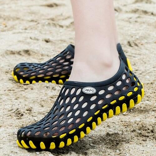 Leisure breathable beach summer shoes men sandals mixed colors non-slip slipper flats casual hollow out sandals men shoes male