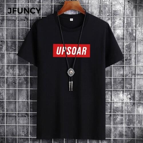 JFUNCY 2021 Summer Men Oversized T-Shirt Cotton Casual T-Shirt Street Hip Hop Fashion Short Sleeve Loose Men Top T-Shirts