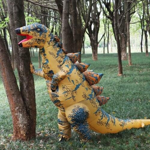 Hot T-Rex Dinosaur Inflatable Costume Child Kids Adult Role-playing Fancy Halloween Mascot Party Apparel Inflatable Clothing