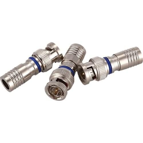 GTBL 10PCS CCTV Male BNC Compression Connector RG59 Coax Cable Adapter for Security Camera, Best Quality