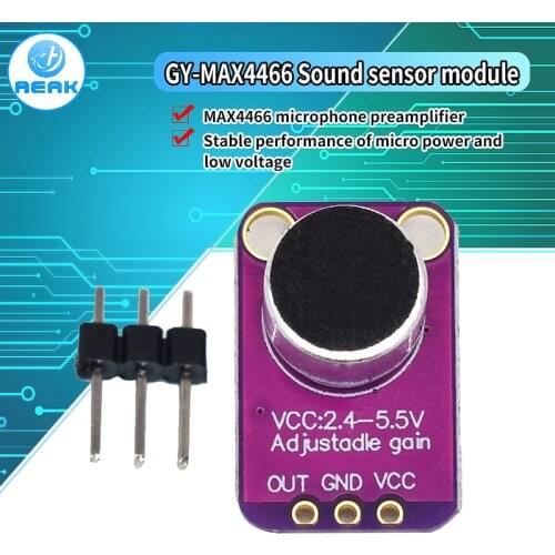 GY-MAX4466 Electret Microphone Amplifier Module MAX4466 Adjustable Gain For Arduino