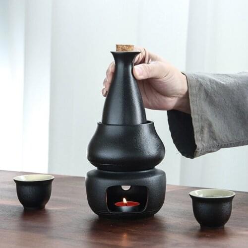 Chinese style wine warming set wine cup scalding kettle home vintage distiller yellow wine warm wine pot ceramic wineware
