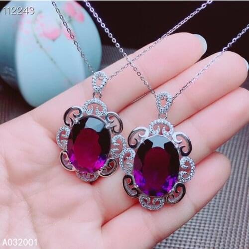KJJEAXCMY fine jewelry Amethyst 925 sterling silver women pendant necklace chain trendy