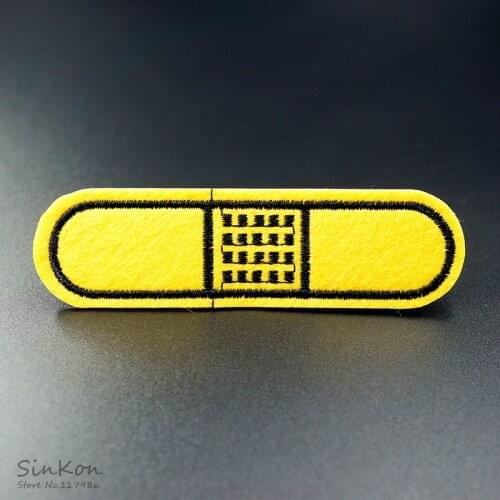 Band-aid 9.0x2.5cm DIY Badge Patches Clothing Cute Cartoon Patch Fabric Sewing Embroidered Applique Jacket Jeans Clothing Badges