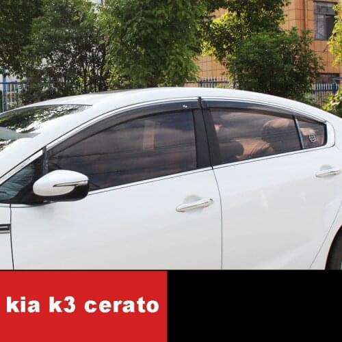 Lsrtw2017 Car Window Rain Shade Trims Rainbrow Protector for Kia K3 Cerato 2012 2013 2014 2015 2016 2017 2018 Forte Accessories