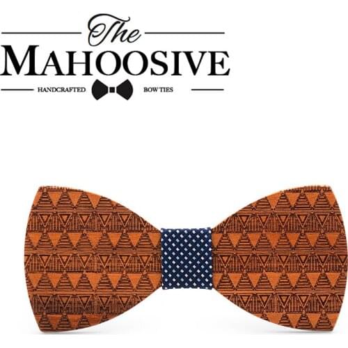 Mahoosive Brand Fashion Handmade Wood Bow ties Bowtie Butterfly Gravata Ties For Men DIY Dot Mens Wooden bow tie
