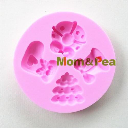 Mom&Pea 0863 Free Shipping Christmas Tree Shaped Silicone Mold Cake Decoration Fondant Cake 3D Mold Food Grade