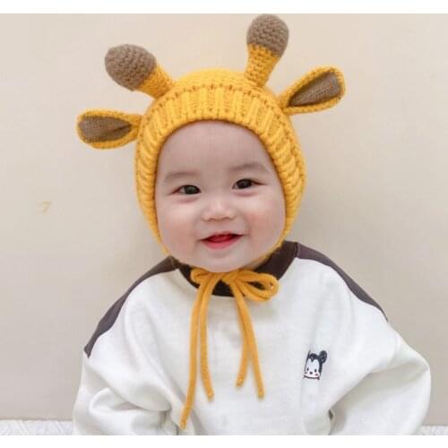 Cartoon Frog Baby Winter Hat With Big Eyes Solid Color Soft Warm Boys Girls Knitted Beanie Cap For Toddler Kids Cap