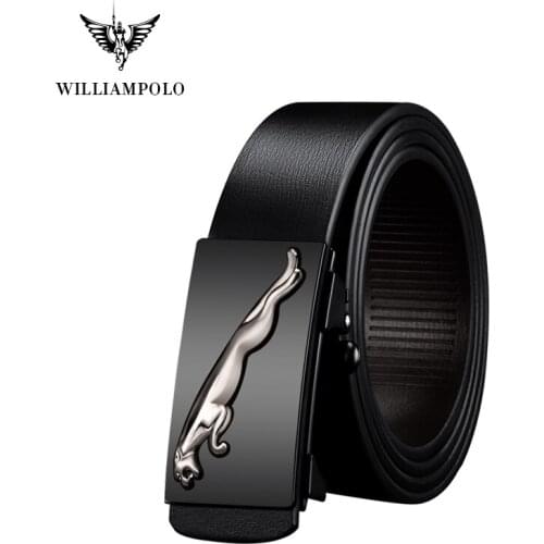 Williampolo Genuine Leather Belts For Men Automatic Male Belts Cheetah Bucklt Drop Shipping Belts PL18291-93P