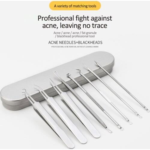 Facial Blackhead Remover Acne Needles Extractor Pimple Blemish Comedone Removal Kit Stainless Steel Pore Cleaner Face Care Tools